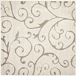 Safavieh Florida Scroll Shag 9 x 12 Cream/Beige Indoor Floral/Botanical Area Rug