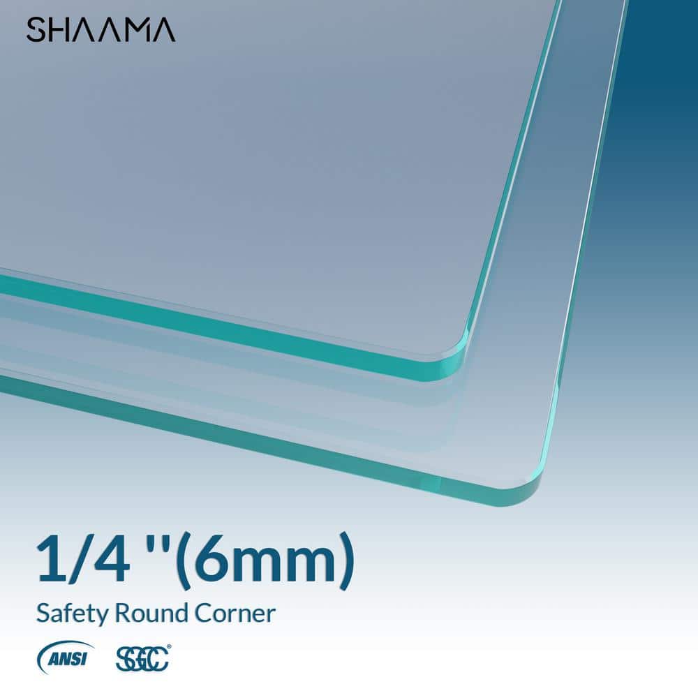 SHAAMA 23-24 in. W x 72 in. H Pivot Framed Swing Shower Door in Single Panel in Chrome Finish in 1/4 in. Clear Tempered Glass