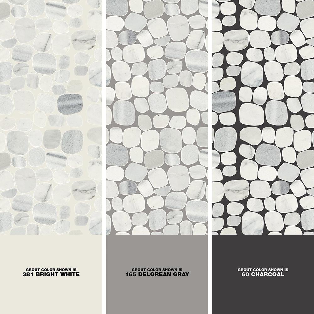 Daltile Stone Decor Shadow 12 in. x 12 in. x 10 mm Marble Pebble Mosaic Floor and Wall Tile (0.95 sq. ft. per piece)