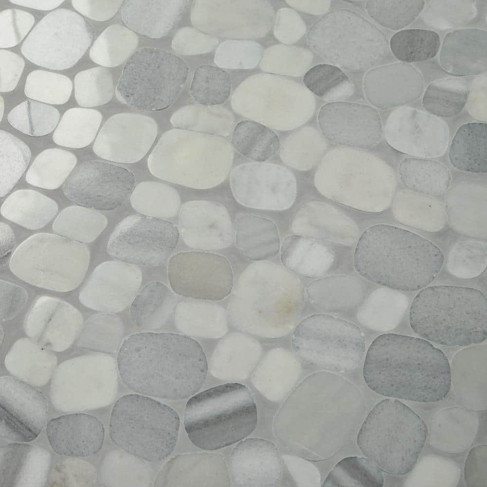 Daltile Stone Decor Shadow 12 in. x 12 in. x 10 mm Marble Pebble Mosaic Floor and Wall Tile (0.95 sq. ft. per piece)