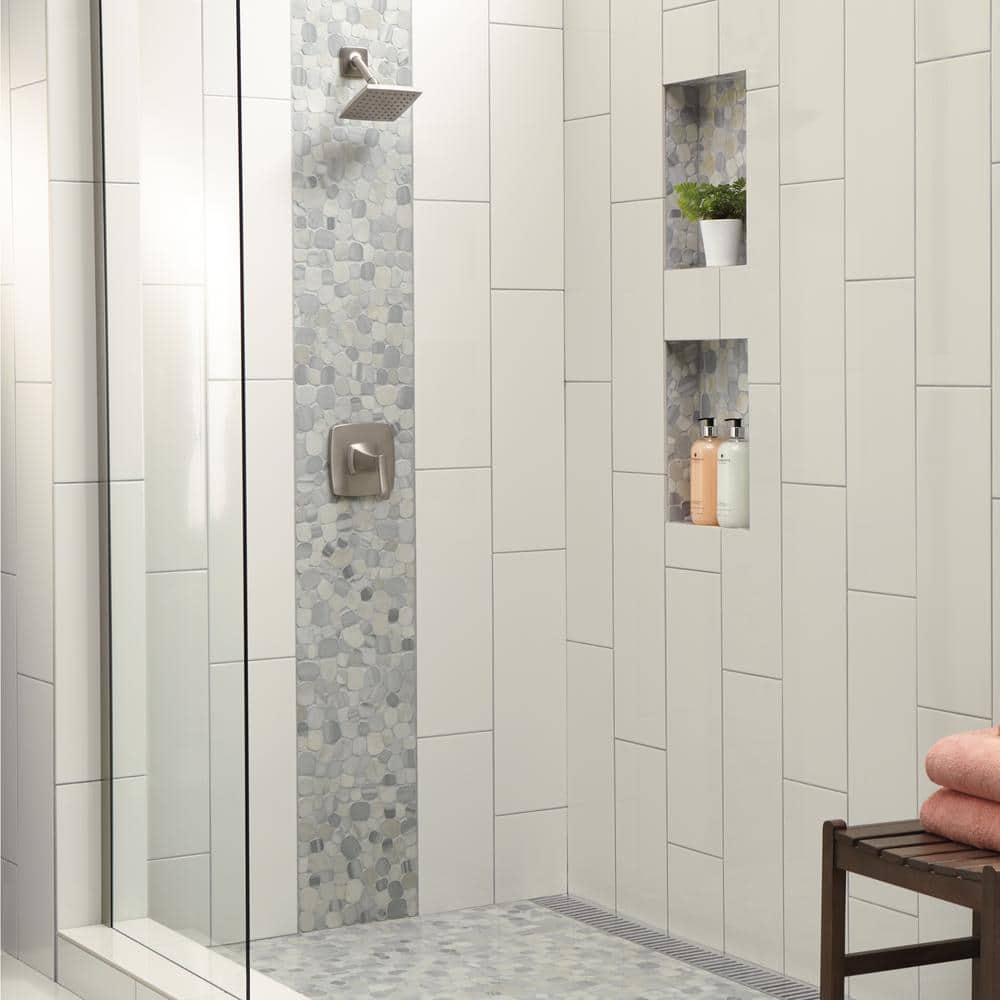 Daltile Stone Decor Shadow 12 in. x 12 in. x 10 mm Marble Pebble Mosaic Floor and Wall Tile (0.95 sq. ft. per piece)