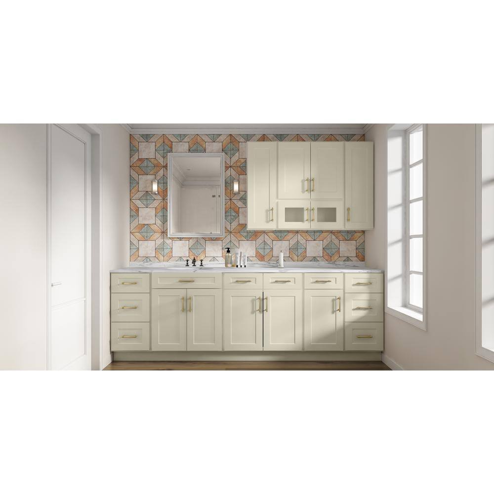 HOMEIBRO Antique White Shaker Style Ready to Assemble Stock Wall Kitchen Cabinet (33 in. W x 15 in. H x 24 in. D)