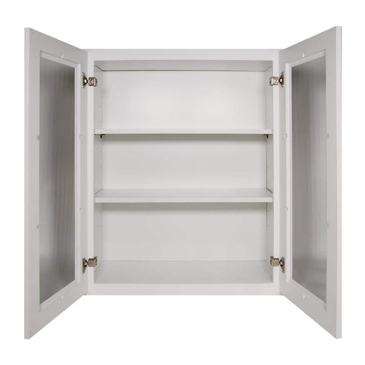 HOMEIBRO Newport Shaker Dove Ready to Assemble Wall Cabinet with 2-Doors 3-Shelves (30 in. W x 36 in. H x 12 in. D)