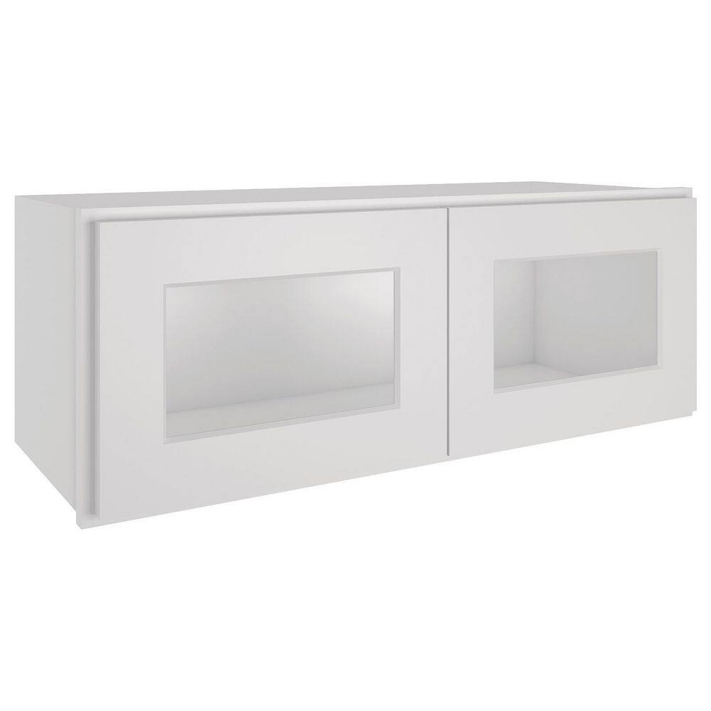 HOMEIBRO Newport Shaker Dove Ready to Assemble Wall Cabinet with 2-Doors(33 in. W x 12 in. H x 12 in. D)