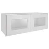HOMEIBRO Newport Shaker Dove Ready to Assemble Wall Cabinet with 2-Doors(33 in. W x 12 in. H x 12 in. D)