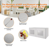 HOMEIBRO Newport Shaker Dove Ready to Assemble Wall Cabinet with 2-Doors(33 in. W x 12 in. H x 12 in. D)