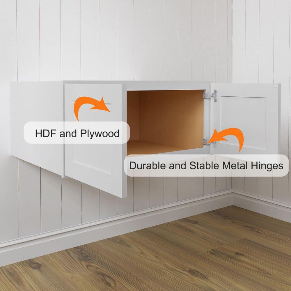HOMEIBRO Shaker Style Ready To Assemble Stock Wall Kitchen Cabinet (33 in. W x 15 in. H x 24 in. D)
