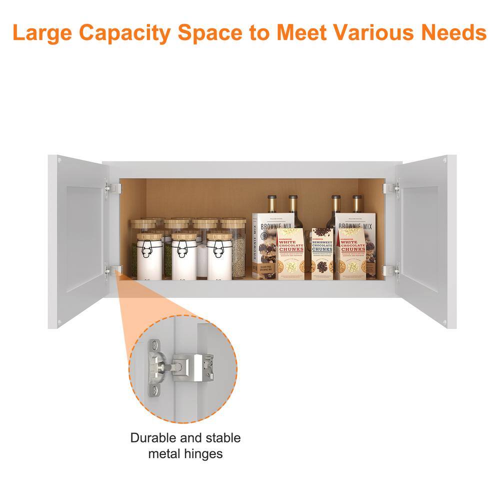 HOMEIBRO Shaker Style Ready To Assemble Stock Wall Kitchen Cabinet (33 in. W x 15 in. H x 24 in. D)