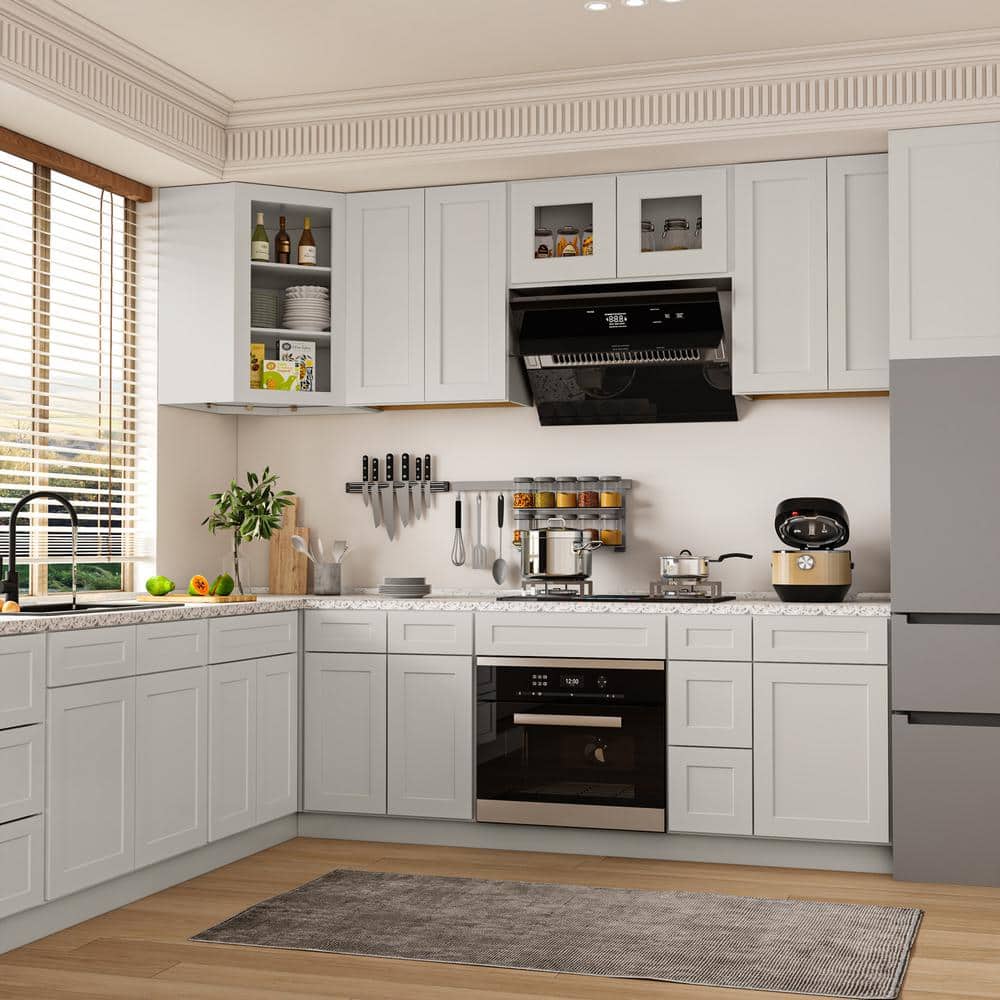 24 in. W x 24 in. D x 34.5 in. H Ready to Assemble Plywood Base Kitchen Cabinet in Shaker Dove