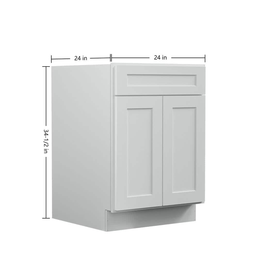 24 in. W x 24 in. D x 34.5 in. H Ready to Assemble Plywood Base Kitchen Cabinet in Shaker Dove