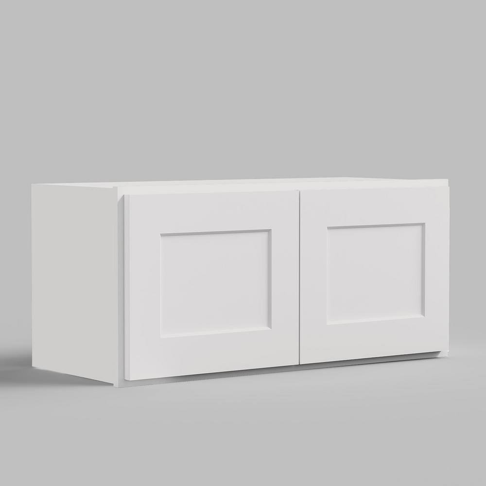 36 in. W x 12 in. D x 12 in. H Shaker Dove Plywood Ready to Assemble Kitchen Wall Cabinet with Doors and Shelves