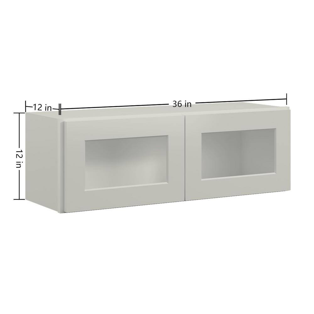 36 in. W x 12 in. D x 12 in. H in Shaker Dove Plywood Ready to Assemble Wall Cabinets without Glass