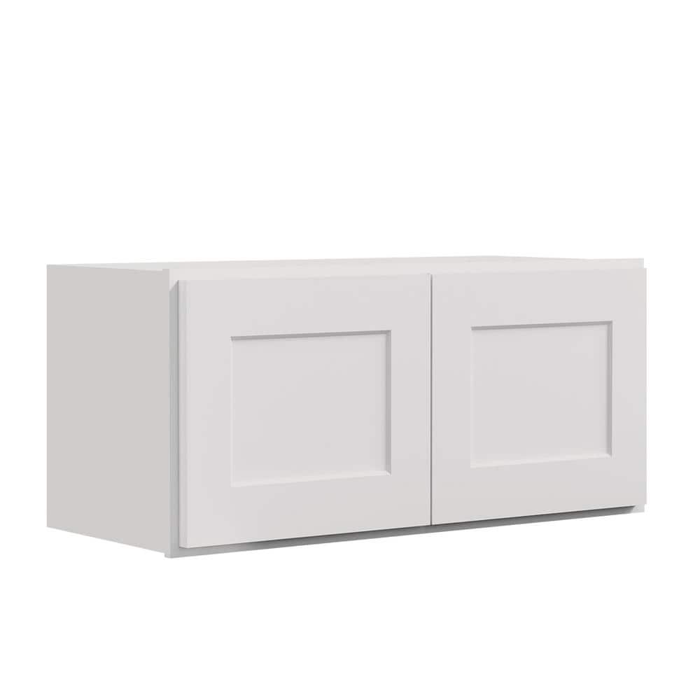 36 in. W x 12 in. D x 18 in. H Shaker Dove Plywood Ready to Assemble Kitchen Wall Cabinet with Doors and Shelves