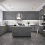 HOMEIBRO Newport Gray Plywood Shaker Style 2-Doors 1-Drawer Base Kitchen Cabinet (24 in.W x 24 in.D x 34.5 in.H)
