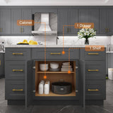 HOMEIBRO Newport Gray Plywood Shaker Style 2-Doors 1-Drawer Base Kitchen Cabinet (24 in.W x 24 in.D x 34.5 in.H)