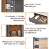 HOMEIBRO Newport Gray Plywood Shaker Style 2-Doors 1-Drawer Base Kitchen Cabinet (24 in.W x 24 in.D x 34.5 in.H)