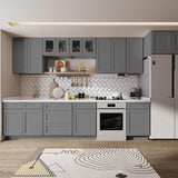 36 in. W. x 24 in. D x 34.5 in. H in Shaker Grey Plywood Ready to Assemble Sink Base Cabinets with Shelf