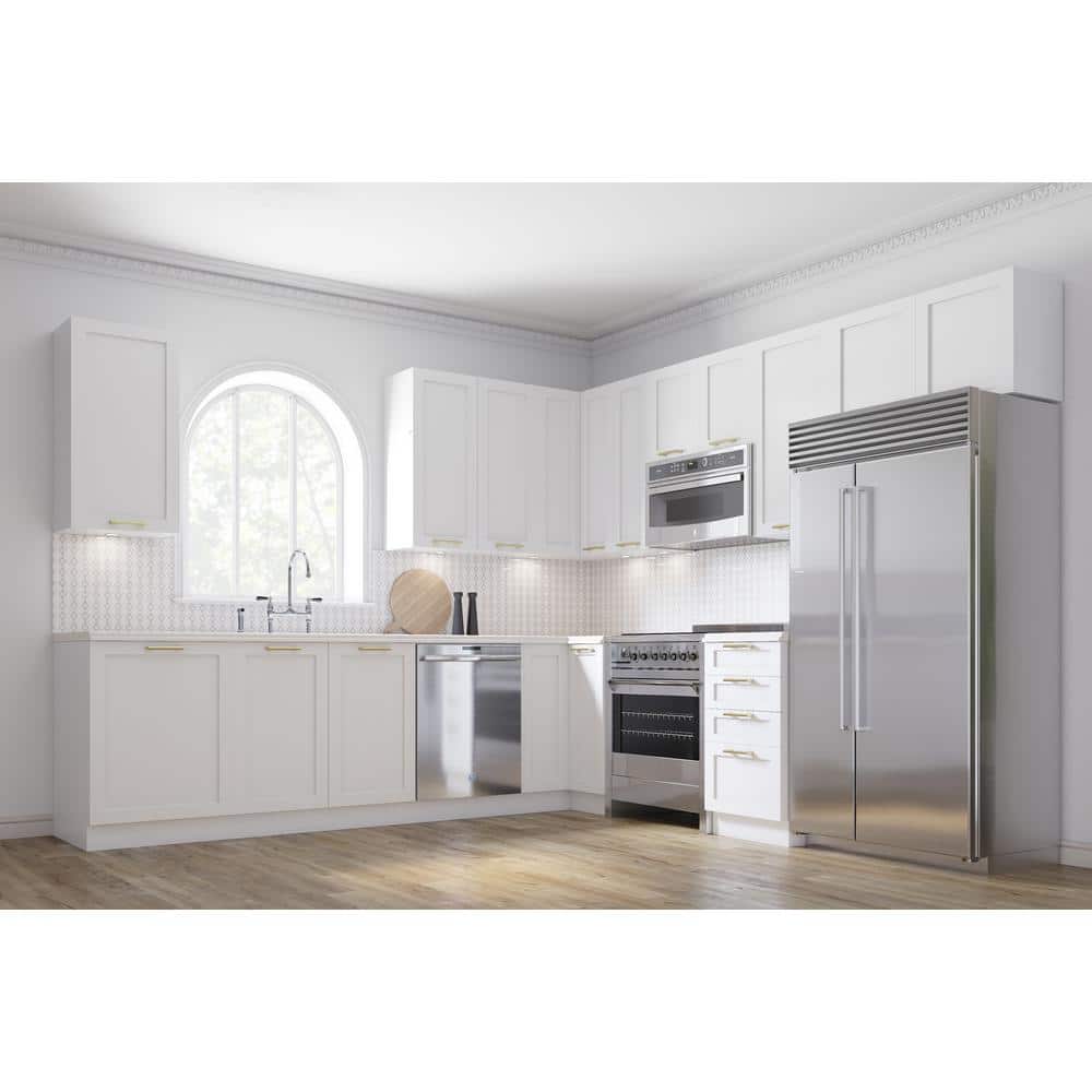 Cambridge Quick Assemble Modern Style, Shaker White 24 x 36 in. Wall Corner Kitchen Cabinet (24 in. W x 12 in. D x 36 in. H)