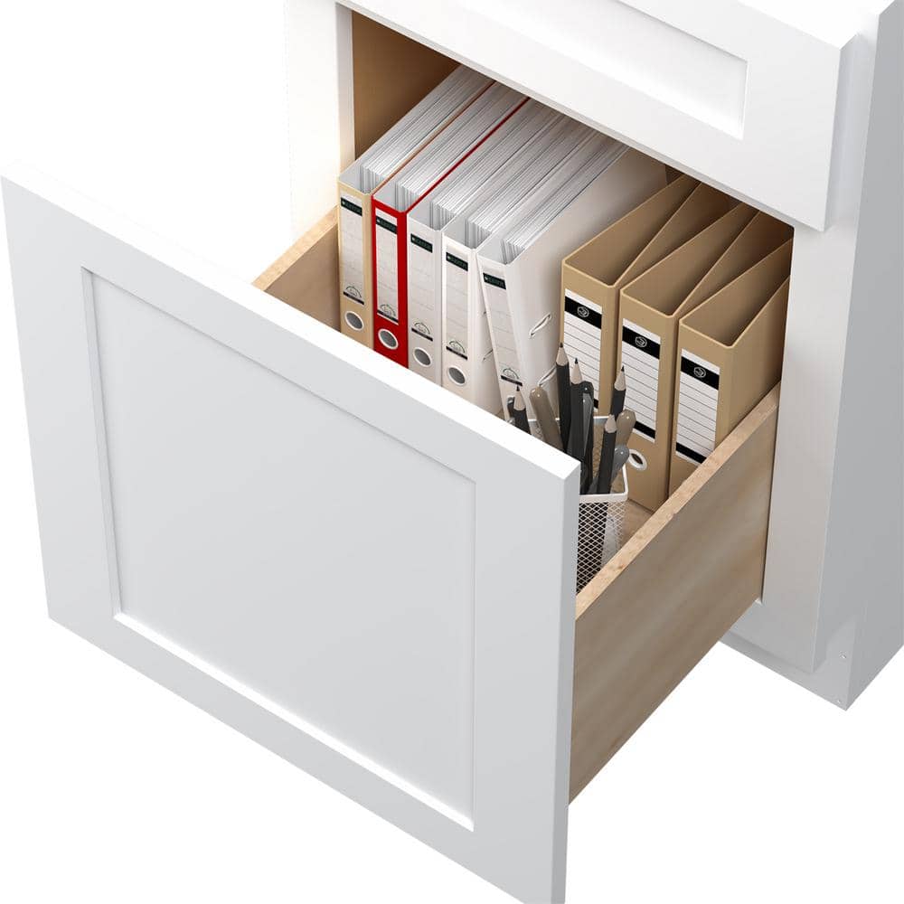 HOMEIBRO Painted Shaker Style Ready to Assemble 2-Drawer File Base Cabinet (18 in. W x 29-1/2 in. H x 21 in. D)