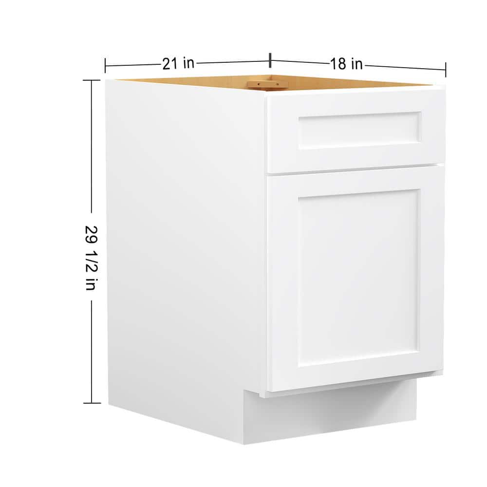 HOMEIBRO Painted Shaker Style Ready to Assemble 2-Drawer File Base Cabinet (18 in. W x 29-1/2 in. H x 21 in. D)