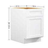 HOMEIBRO Painted Shaker Style Ready to Assemble 2-Drawer File Base Cabinet (18 in. W x 29-1/2 in. H x 21 in. D)