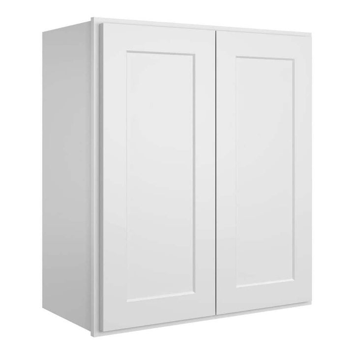 HOMEIBRO 24 in. W x 12 in. D x 30 in. H in Shaker White Plywood Ready to Assemble Wall Cabinet 2-Doors 3-Shelves Kitchen Cabinet