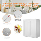 HOMEIBRO Newport Shaker White Ready to Assemble Wall Cabinet with 2-Doors 2-Shelves (33 in. W x 36 in. H x 12 in. D)