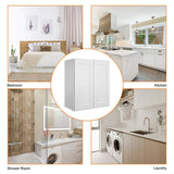 HOMEIBRO Newport Shaker White Ready to Assemble Wall Cabinet with 2-Doors 2-Shelves (33 in. W x 36 in. H x 12 in. D)