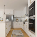 HOMEIBRO Newport Shaker White Ready to Assemble Wall Cabinet with 2-Doors 2-Shelves (33 in. W x 36 in. H x 12 in. D)