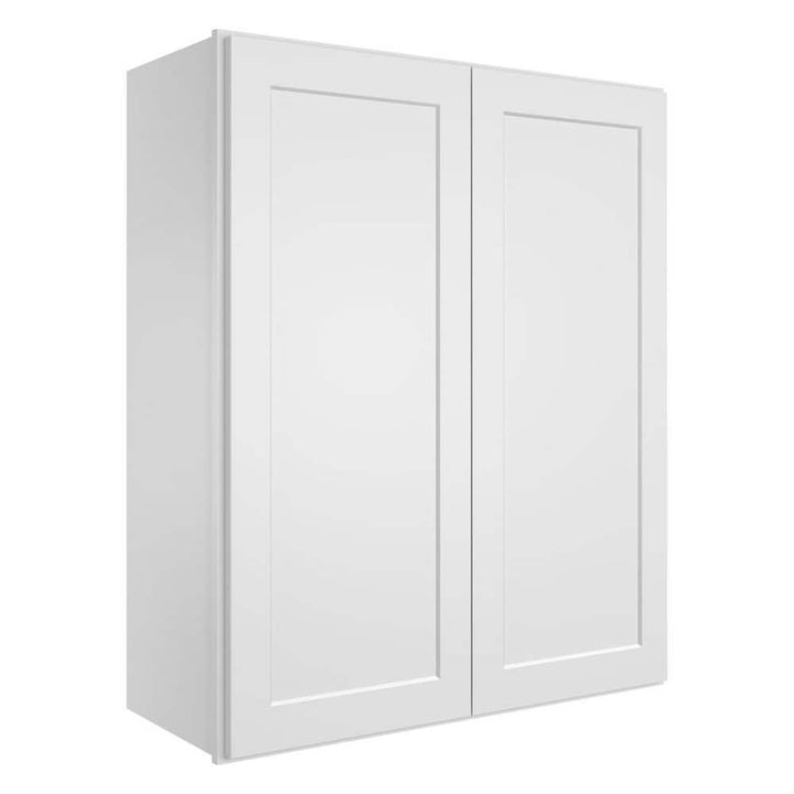 HOMEIBRO 33 in. W x 12 in. D x 42 in. H in Shaker White Plywood Ready to Assemble Wall Cabinet 2-Doors 3-Shelves Kitchen Cabinet