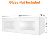 HOMEIBRO 36 in. W X 12 in. D X 12 in. H in Shaker White Plywood Ready to Assemble Wall Kitchen Cabinet with 2-Doors