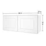 HOMEIBRO 36-in. W x 12-in. D x 15-in. H in Shaker White Plywood Ready to Assemble Wall Cabinet Kitchen Cabinet
