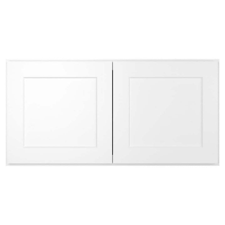HOMEIBRO 36 in. W x 12 in. D x 18 in. H in Shaker White Plywood Ready to Assemble Wall Cabinet 2-Doors Kitchen Cabinet