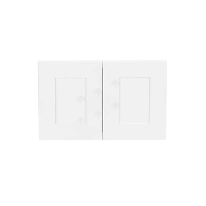 LIFEART CABINETRY Lancaster White Plywood Shaker Stock Assembled Wall Kitchen Cabinet 30 in. W x 12 in. H x 12 in. D