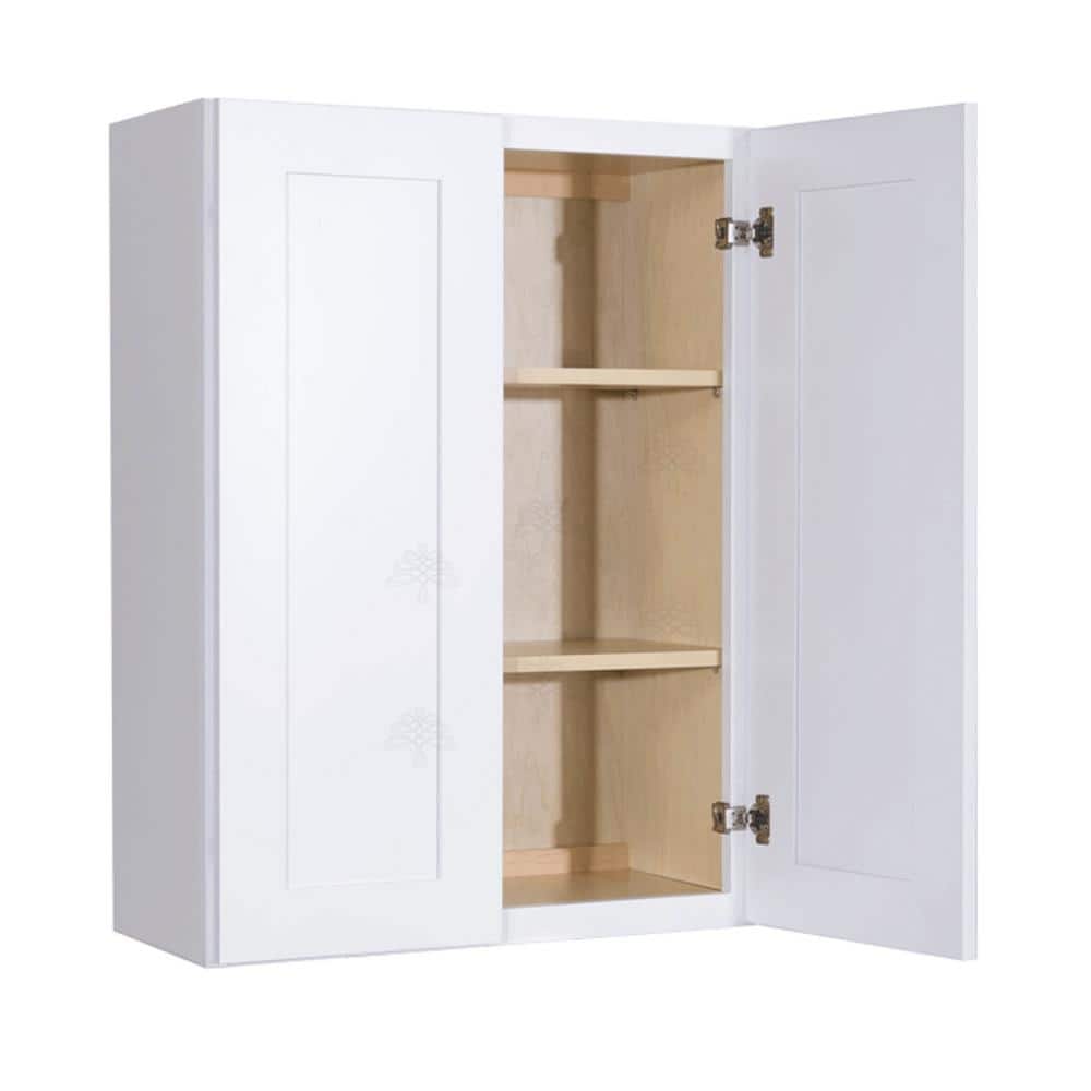 LIFEART CABINETRY Lancaster White Plywood Shaker Stock Assembled Wall Kitchen Cabinet 36 in. W x 36 in. H x 12 in. D