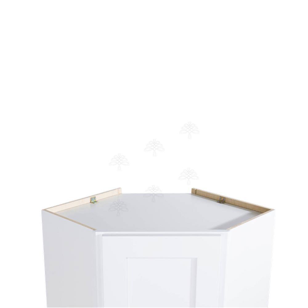 LIFEART CABINETRY Lancaster White Plywood Shaker Stock Assembled Wall Diagonal Corner Kitchen Cabinet 24 in. W x 36 in. H x 12 in. D