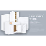 LIFEART CABINETRY Lancaster White Plywood Shaker Stock Assembled Wall Diagonal Corner Kitchen Cabinet 24 in. W x 42 in. H x 12 in. D