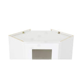 LIFEART CABINETRY Lancaster White Plywood Shaker Stock Assembled Wall Diagonal Glass Door Kitchen Cabinet 24 in. W x 36 in. H x 15 in. D