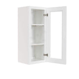 LIFEART CABINETRY Lancaster White Plywood Shaker Stock Assembled Wall Glass Door Kitchen Cabinet 21 in. W x 36 in. H x 12 in. D