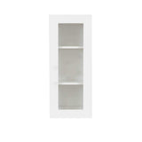 LIFEART CABINETRY Lancaster White Plywood Shaker Stock Assembled Wall Glass Door Kitchen Cabinet 21 in. W x 36 in. H x 12 in. D