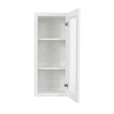 LIFEART CABINETRY Lancaster White Plywood Shaker Stock Assembled Wall Glass Door Kitchen Cabinet 21 in. W x 36 in. H x 12 in. D