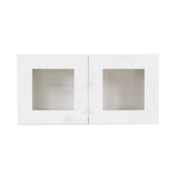 LIFEART CABINETRY Lancaster White Plywood Shaker Stock Assembled Wall Glass Door Kitchen Cabinet 30 in. W x 12 in. H x 12 in. D