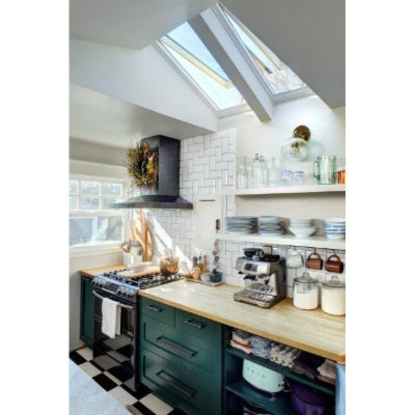 VELUX Manual Venting Deck Mount Skylight - White Solar Powered Shade image 7
