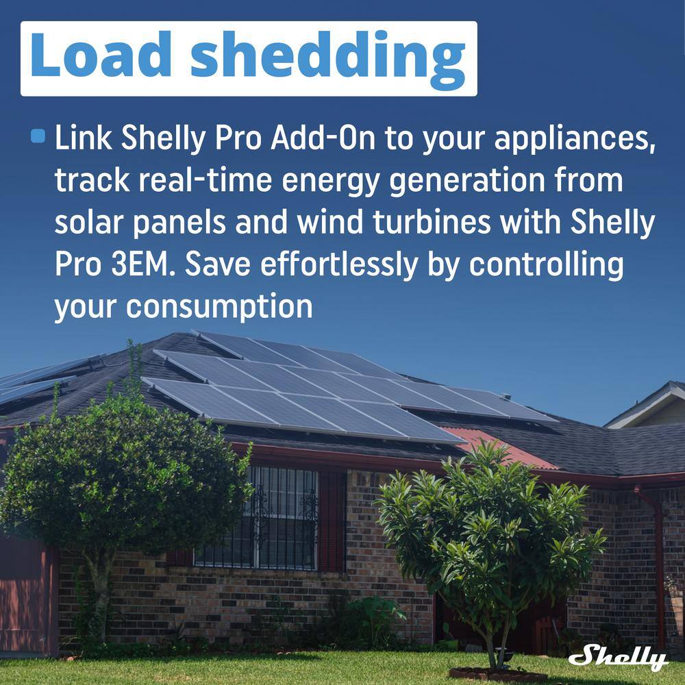 Shelly Pro 3EM Switch Add-On, Add-On For Shelly Pro 3EM, Dry Contacts, DIN Rail Mounting, Solar Panels, Wind Turbines