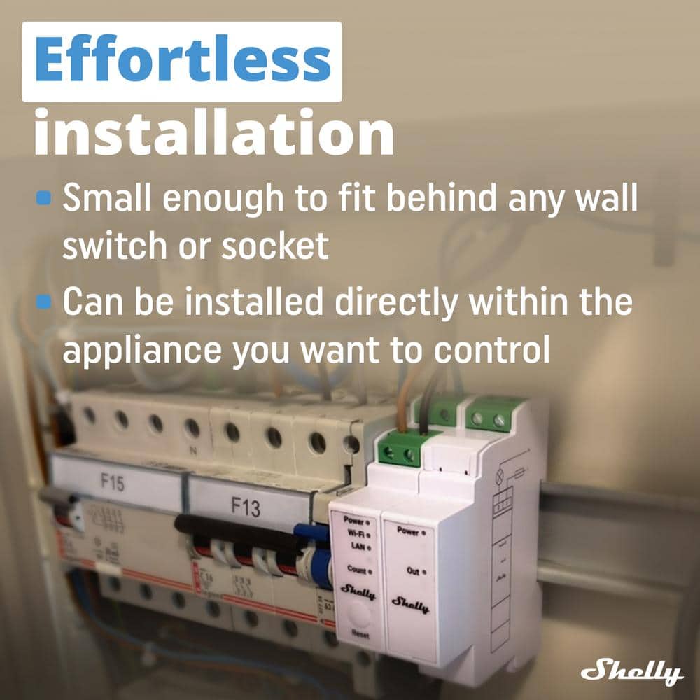 Shelly Pro 3EM Switch Add-On, Add-On For Shelly Pro 3EM, Dry Contacts, DIN Rail Mounting, Solar Panels, Wind Turbines