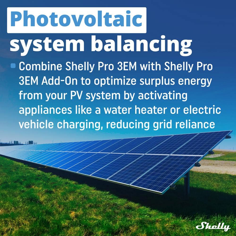 Shelly Pro 3EM Switch Add-On, Add-On For Shelly Pro 3EM, Dry Contacts, DIN Rail Mounting, Solar Panels, Wind Turbines