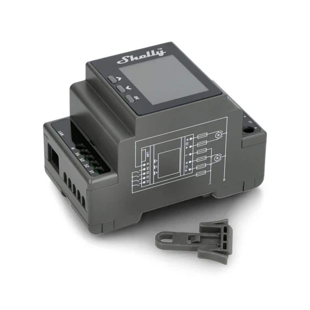 Shelly Pro Dual Cover/Shutter PM, LAN, Wi-Fi and Bluetooth, Professional DIN Rail Smart Controller With 2 Covers, 16A Each