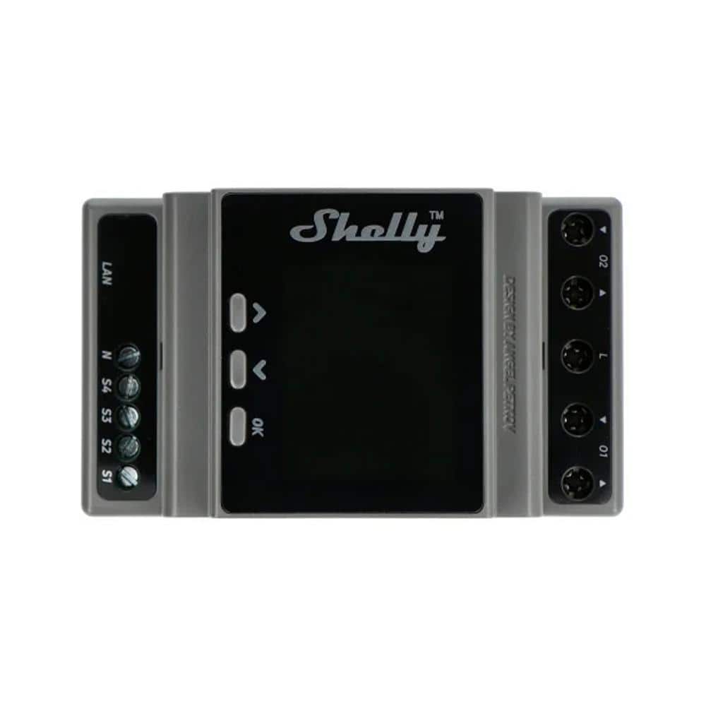 Shelly Pro Dual Cover/Shutter PM, LAN, Wi-Fi and Bluetooth, Professional DIN Rail Smart Controller With 2 Covers, 16A Each