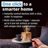 Shelly BLU Button1 Black, Bluetooth Controlled Action and Scene Activation Button, Long Range Multi-Click Trigger (Pack of 2)