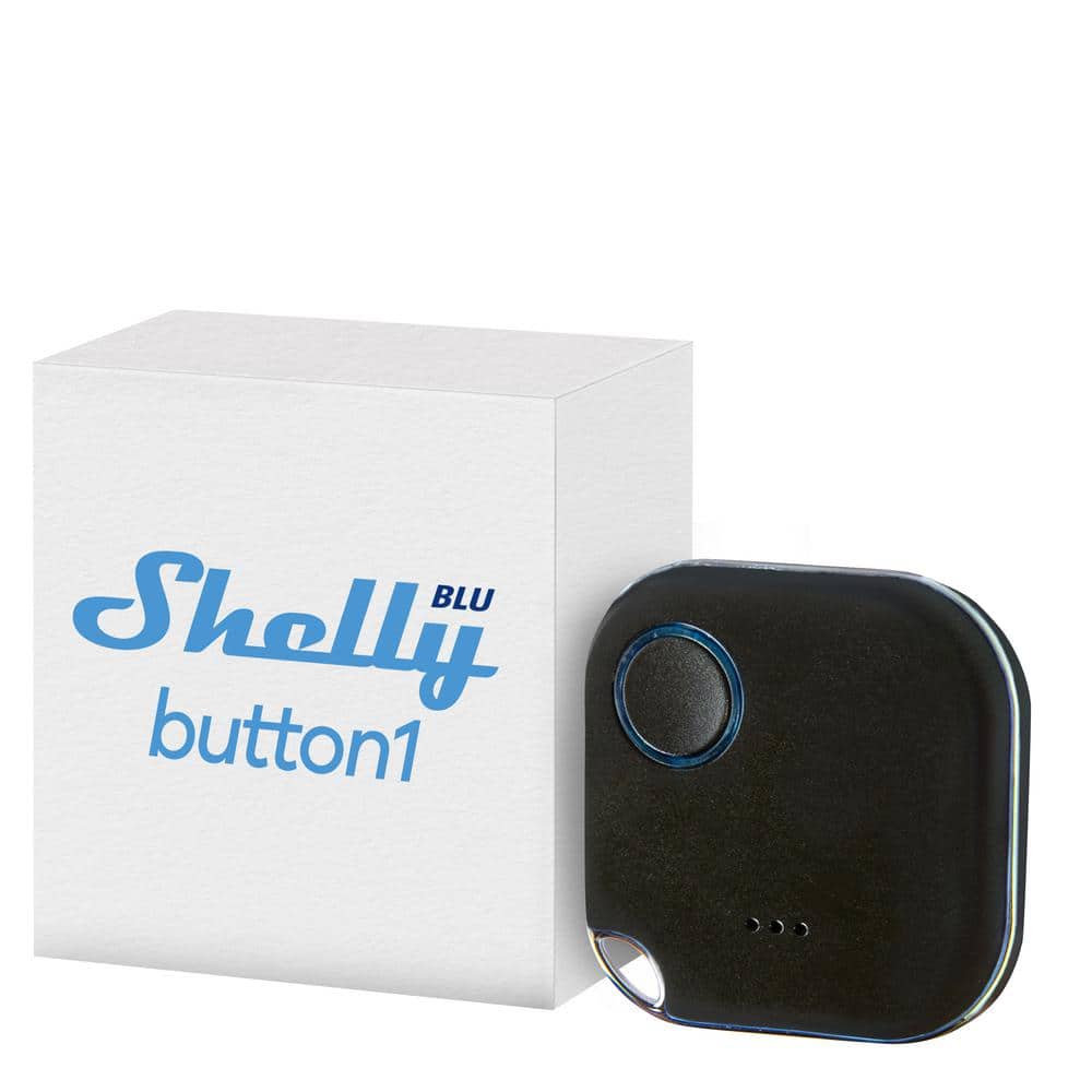 Shelly BLU Button1 Black, Bluetooth Controlled Action and Scene Activation Button, Long Range Multi-Click Trigger (Pack of 2)